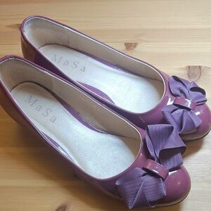 Women's Elegant Purple Flats with Bow